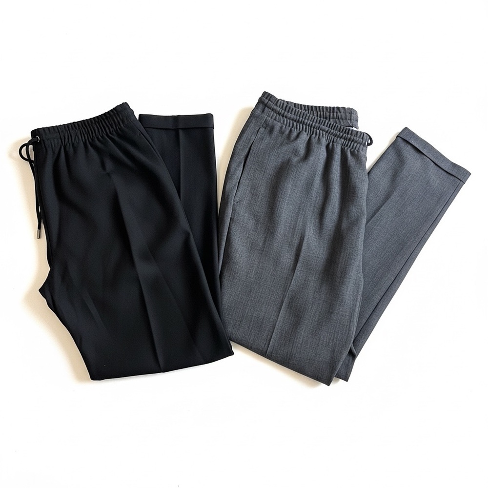 Zara Men’s XL Dress Pants Bundle Black & Gray Comfort Plus Drawstring Trousers